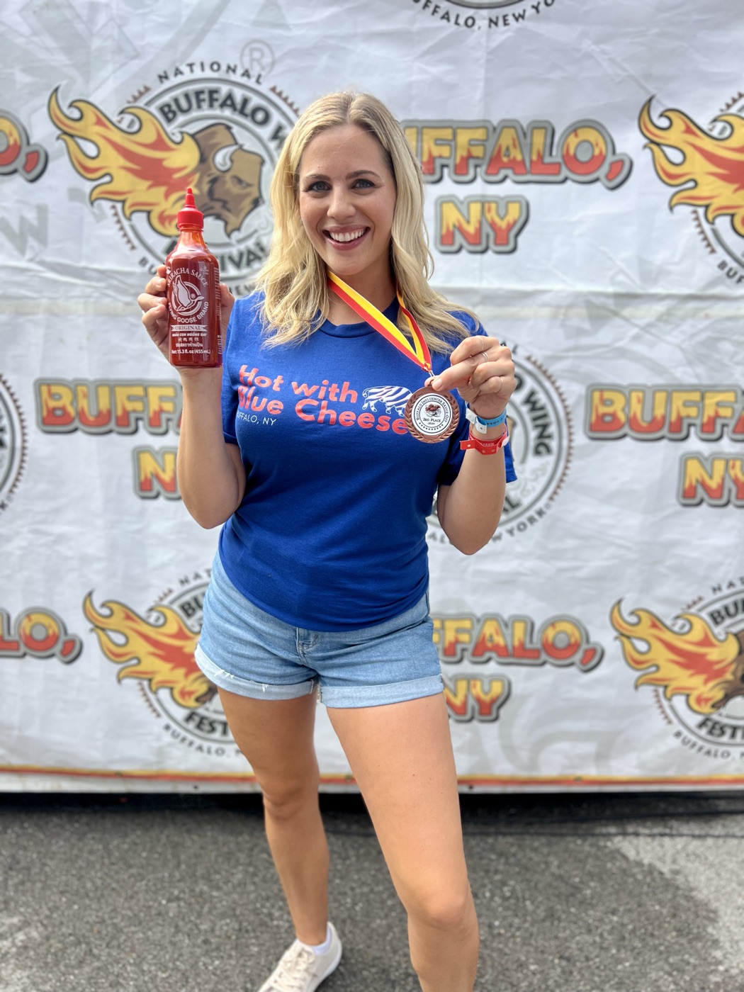 Carla in a Hot with Blue Cheese T-shirt at the National Buffalo Wing Festival in Buffalo, New York